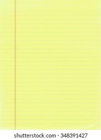 Blank Page Of Yellow Lined Paper