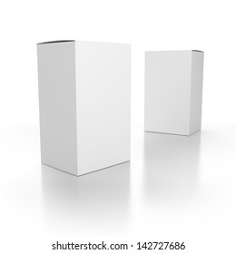 Blank Paper Boxes Composition. Template. Render