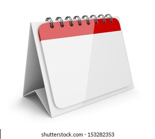 Blank paper calendar. 3D Icon isolated on white background