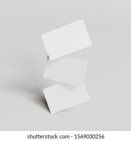 Blank paper card on white background. 3d rendering
