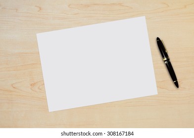 Blank Paper Pagenote Paper Pen On Stock Illustration 308167184 ...