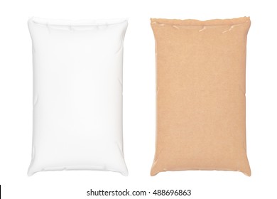 Blank Paper Sacks Cement Bags on a white background. 3d Rendering