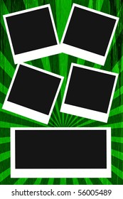 Blank photo frames on colored textured  background