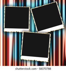 Blank Photo Frames On Curtain Background Stock Illustration 58370788 ...