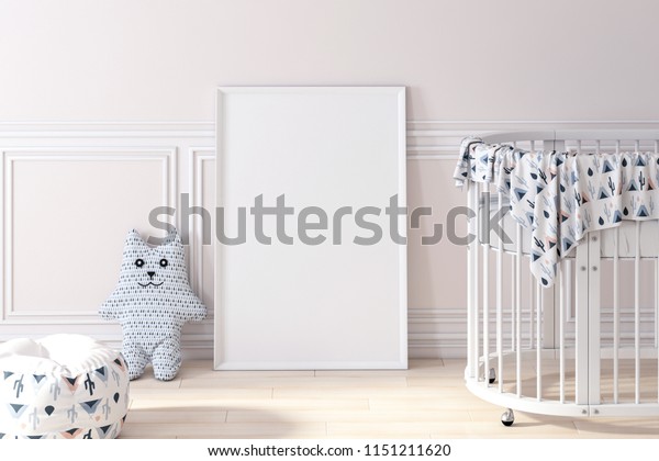 Blank Picture Frame Baby Crib Oval Stock Illustration 1151211620