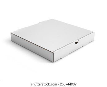 blank pizza box isolated
