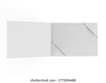 Blank  Plastic Card Mockup Inside Paper Booklet Holder, Customer Loyal Booklet Envelope. 3d Rendering