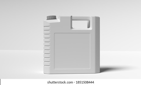 Blank Plastic Jerry Can For Branding And Mock Up, 3d Render. Plastic Gallon  Mockup.