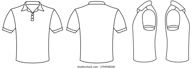 Blank Polo Shirt Template Front Back Stock Illustration 1794948268 ...