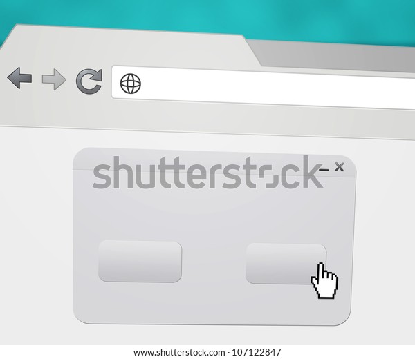 Blank Popup Window Web Browser Stock Illustration