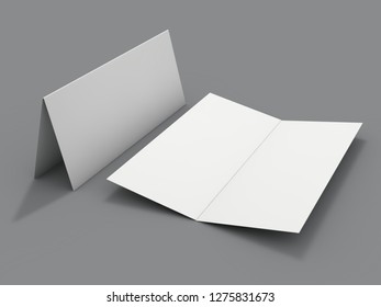 Blank portrait mock-up paper. Brochure, magazine, postcard isolated. 3D rendering - Shutterstock ID 1275831673