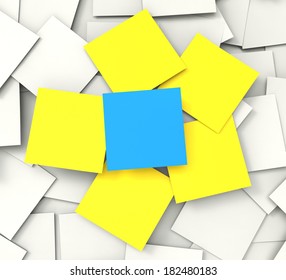 Blank Post it Messages Showing Copyspace To Do And Note