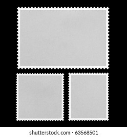 Blank Postage Stamp Framed on Black.
