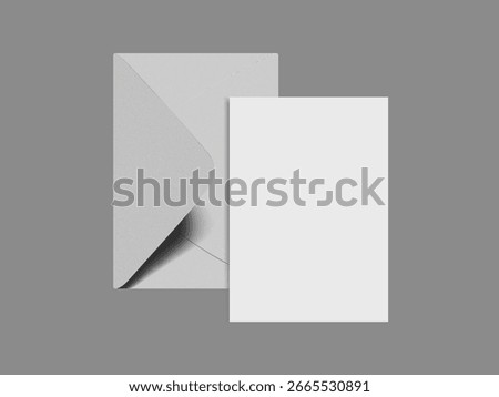Blank Postcard Envelope on a gray background Mockup 