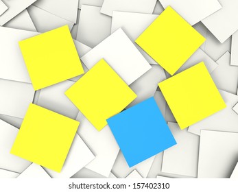 Blank Postit Notes Showing Copyspace Memos And Notices