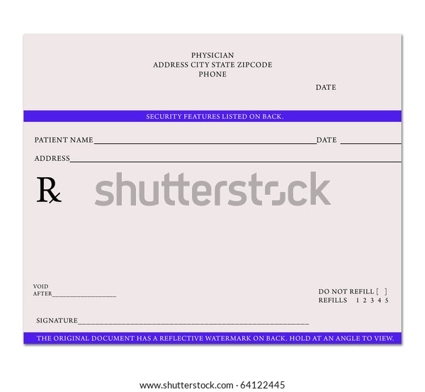 Blank Prescription Pad Stock Illustration 64122445