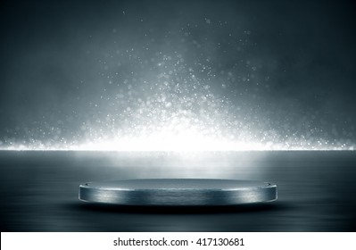Blank product stand and Abstract background with light and reflection.3d Rendering.