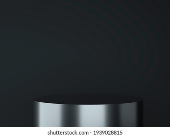 Blank Product Stand And Black Background.3d.