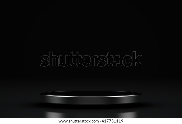 Blank Product Stand Black Background3d Rendering Stock Illustration ...