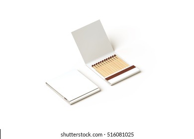 Blank Promo Matches Book Mock Up, Clipping Path, 3d Rendering. Empty Paper Match Box Packaging Mockup Isolated.