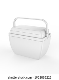 Blank Promotional Portable Cooler Mockup Template Isolated On White Background, 3d Illustration.