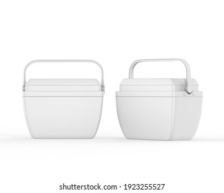 Blank Promotional Portable Cooler Mockup Template Isolated On White Background, 3d Illustration.