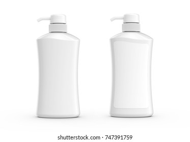 Blank Pump Dispenser Bottle Mockup, Container Set For Lotion Or Body Wash With Label