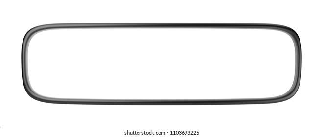 Blank Rearview Mirror Isolated On White 3D Illustration