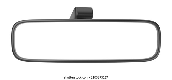 Blank Rearview Mirror Isolated On White 3D Illustration