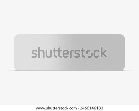 Blank rectangular badge pin brooch. Realistic 3d illustration isolated on white background.