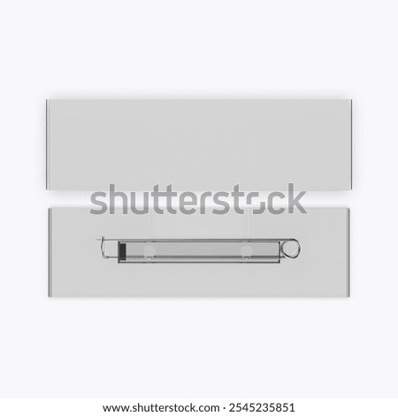 Blank rectangular badge pin brooch. Realistic 3d illustration isolated on white background.