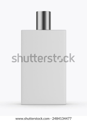 Blank rectangular perfume bottle for branding 3d illustration.
