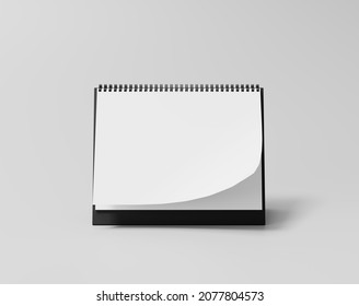 Blank rectangular table calendar, Schedule calendar, 3d rendering, 3d illustration