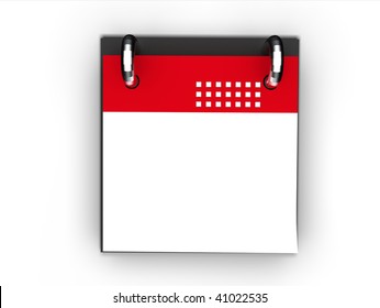 Blank Red Calendar Icon Isolated