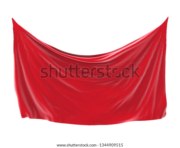 Blank Red Cloth Banner Isolated 3d Stock Illustration 1344909515 ...