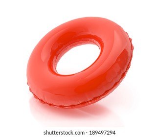 blank red pool ring isolated on white background