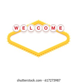Blank retro welcome sign illustration.
