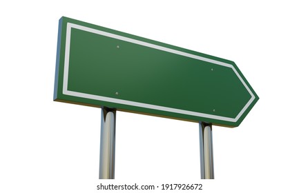 Blank Road Sign - Ready for your own message.3d illustration