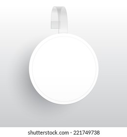 Blank Round Wobbler with Transparent Strip Isolated on a White Background