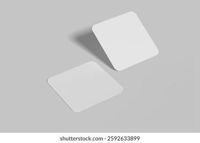 Blank rounded business card mockup for presentation to clients