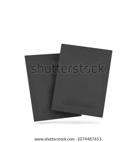 Blank sachet packaging mockup. 3d illustration isolated on white background 