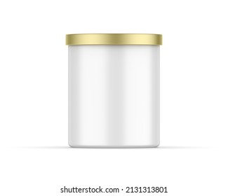 Blank Scented Candle With Paper Box Packaging For Branding And Mock Up, Votive Candle With Hard Box Mockup On Isolated White Background, 3d Render Illustration