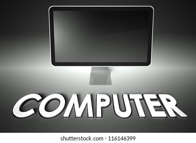 Blank screen with word Computer, copyspace