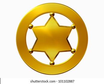 Blank Sheriff Badge In Gold