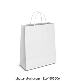 Blank shopping bag mockup. 3d illustration isolated on white background 