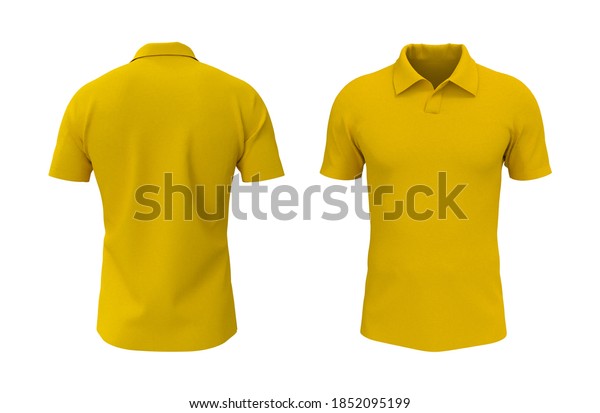 Blank Short Sleeve Collared Shirt Mockup Stock Illustration 1852095199 ...