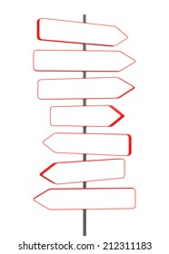 Blank signpost. Digitally Generated Image. 3D Rendering