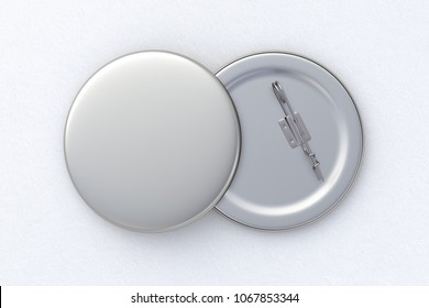 Blank Silver Badge Pin Brooch Isolated Stock Illustration 1067853344 ...