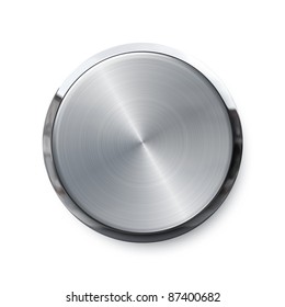 Blank Silver Shiny Push Button