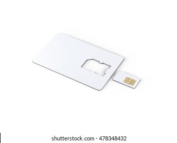 Blank SIM Card Mock-Up 3D illustration